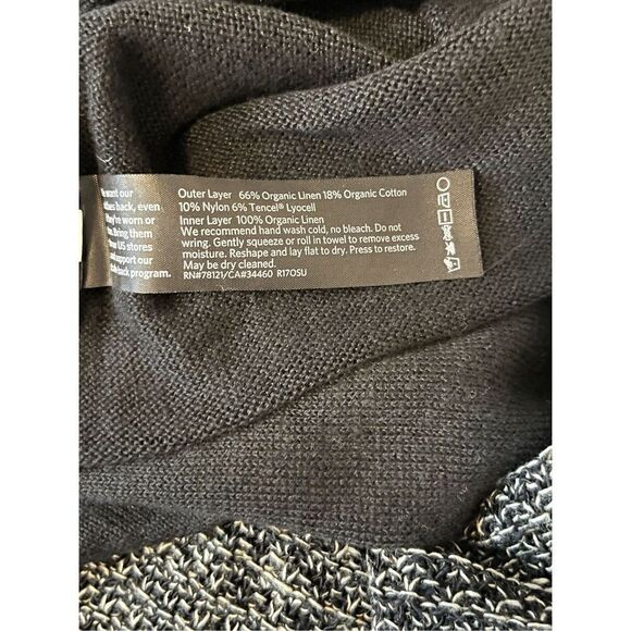 Eileen Fisher Black Layered Organic Linen Tunic - Picture 6 of 6